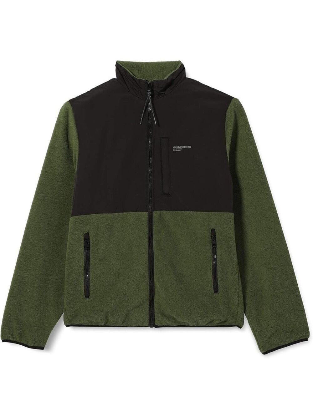Jack & Jones Jorblake Bf Fleece Zip Up Jacket in Forest Night